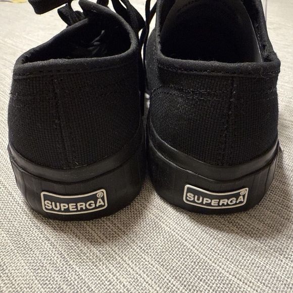 Superga Women's 7.5 Men 6  Stripe Sneaker Full Black 2630 - Picture 4 of 11